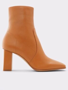 Aldo TheLiven Cognac Block Heel Ankle Boots